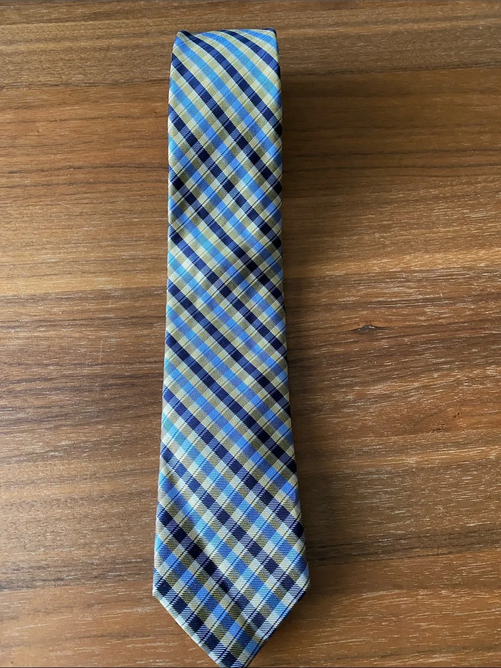 1905 Jos A Banks Classic Blue and Yellow Plaid Men’s Tie